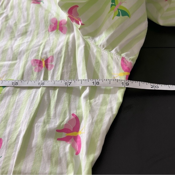 Lilly Pulitzer Button Down Shirt Women's Size 6 Pink Green 100% Cotton Striped - Picture 5 of 6